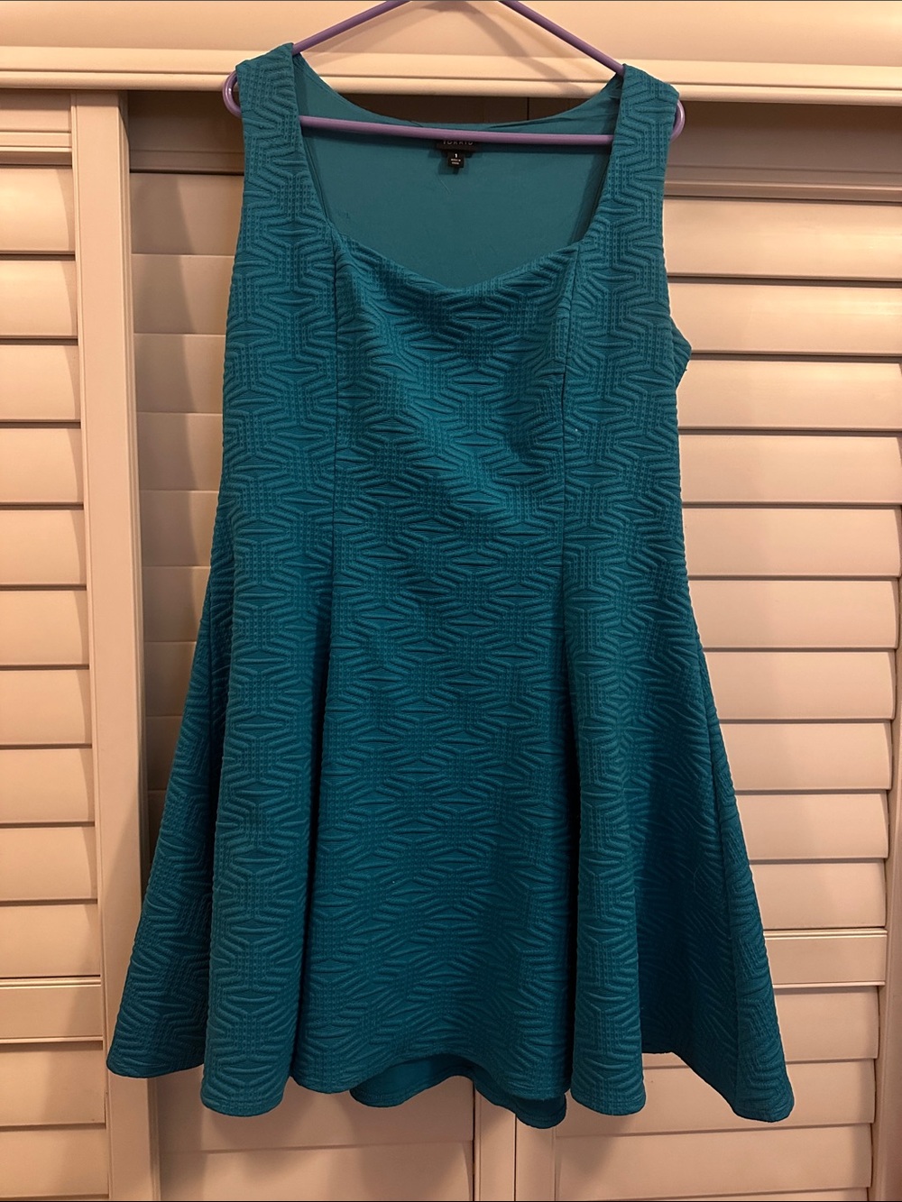 torrid Teal Textured Sleeveless Fit & Flare Dress